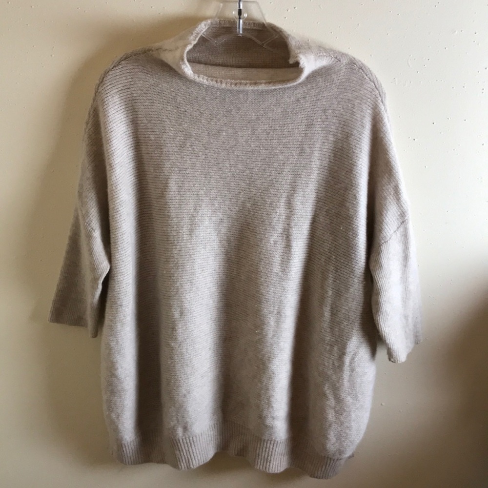 Kinross Shawl Neck Oatmeal Cashmere Sweater